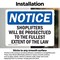 Signmission Shoplifters Will Be Prosecuted OSHA Notice Sign, Vinyl Decal, 10in W x 7in L, 2PK OS-2PACK-NS-D-710-L-16580 - alternate 3